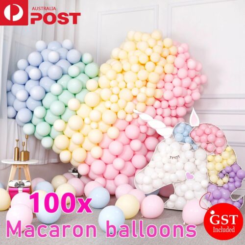 100PCS 12cm Macaron Balloons Pastel Candy Balloon Birthday Party Wedding AU
