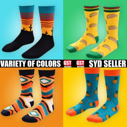 Men's Ladies Novelty Funny Comfy Bright Crazy Socks 7-13 Unisex Fashion Gifts AU