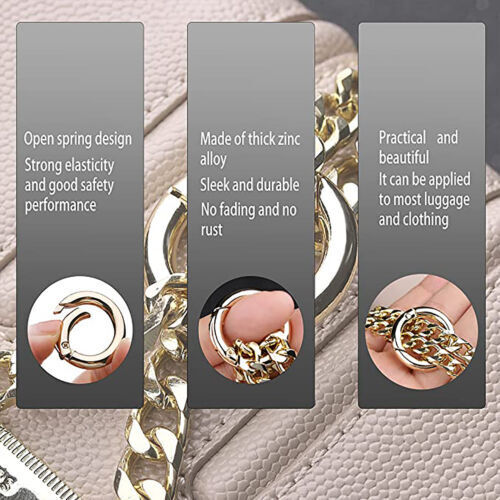 10Pcs Metal Spring O-Ring Buckles Clips Carabiner Bag Belt Gate Snap Hooks 33MM