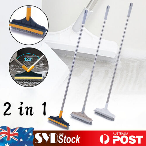 2 in 1 Floor Brush Scrub Brush with Long Handle Bathroom Wiper W/ 120 Degree #T - Lets Party