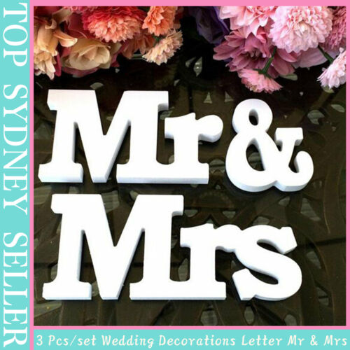 3x/set Wedding Letter Mr & Mrs Decor Props Married Wedding Events Party DIY Sign