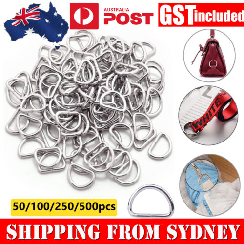 50-500X D Ring Metal Buckle D-rings 2.5cm Strap Loop Webbing Strapping Ring AU