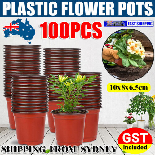 100x Plastic Plant Flower Garden Pots Nursery Seedlings Pot Growing Container AU
