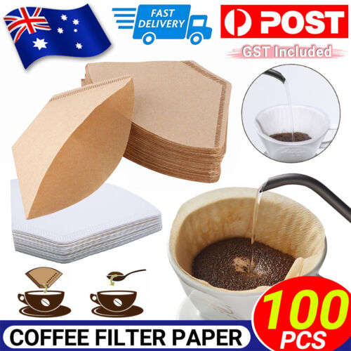 UP 300X Unbleached Coffee Filter Paper Drip Pour Over Perfect Cup Natural Wooden - Lets Party