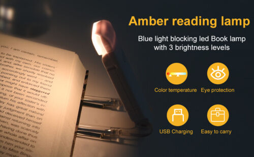 LED Clip On Book Reading Light Lamp USB Rechargeable Flexible Lights For Reading