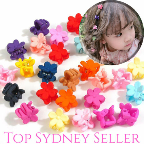 150Pcs Girls Mini Hair Clips Plastic Hair Claws Mix Colour Flower Hairpin Clamps