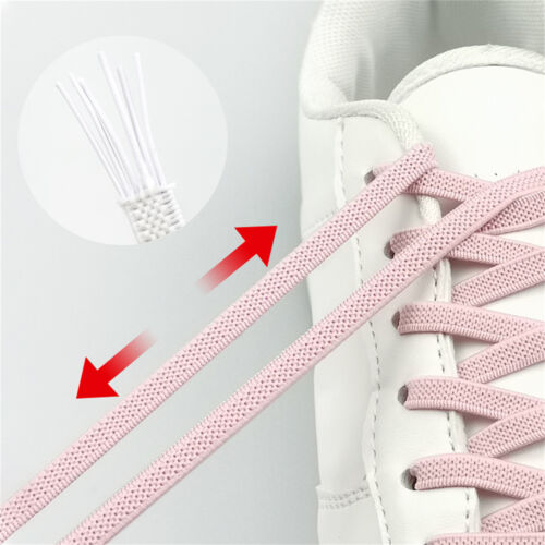 4 Pairs No Tie Shoelaces Elastic Locked Shoe Lace Lazy Laces Sports Kids Adults