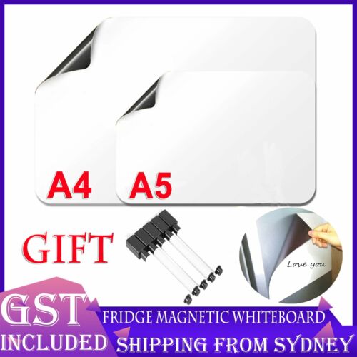 A4 A5 Fridge Magnetic Whiteboard + Board Pen Marker Eraser Memo Reminder Magnet - Lets Party