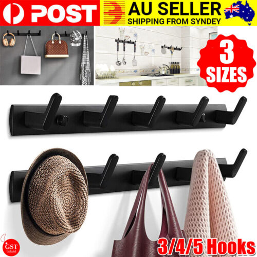 Hooks Key Coat Clothes Door Holder Rack Hook Aluminum Wall-Mounted Hanger