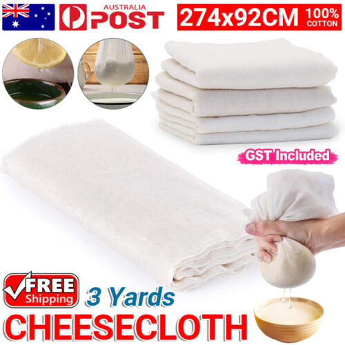 Cheesecloth Cheese Food Grade Reusable Muslin Butter Filter Cloth 274x91cm SYD - Lets Party