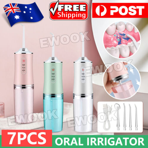 Cordless Oral Irrigator Water Jet Dental Teeth Flosser Tooth Cleaner 4 Nozzles - Lets Party