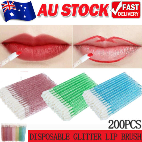 200X Disposable Glitter Lip Brushs Lip Wands Gloss Wand Lipstick Brushes New AU