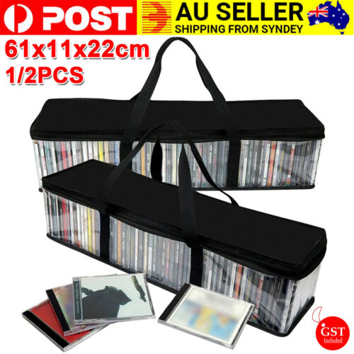 1/2pcs DVD Storage Bag Clear Windows CD Holder For Movies Media Case With Handle - Lets Party