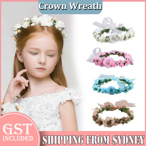 Women Party Flower Wreath Garland Beach Wedding Girl Hair Headband crown 4colour