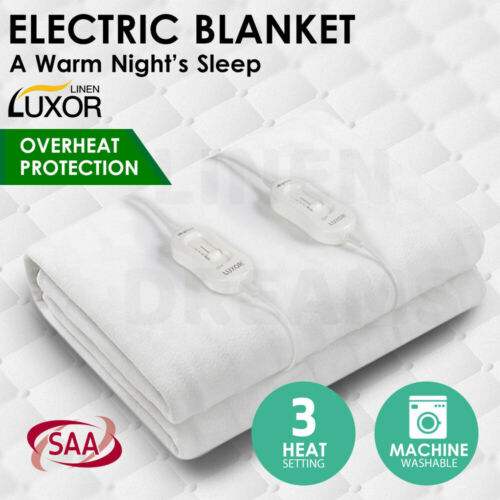 Luxor Fully Fitted Electric Blanket Heated Pad Winter Underlay 5 Size - Lets Party