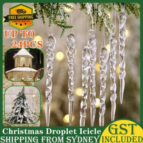 Christmas Droplet Icicle Ornaments DIY Hanging Xmas Tree Decor Party AU