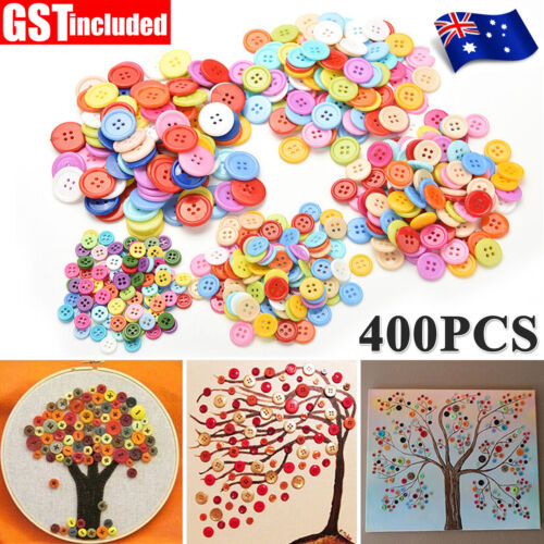 400X Candy Buttons Resin Round Mixed Colour 9-20mm Craft Plastic Sewing Festival