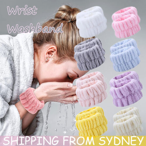 1X Face Wash Wristbands Microfiber Absorbent Wrist Washband Washing Face Spa New