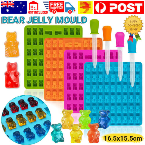 53 Cavity Silicone Gummy Bear Mold Candy Chocolate Jelly Ice Moulds Bakeware AU - Lets Party