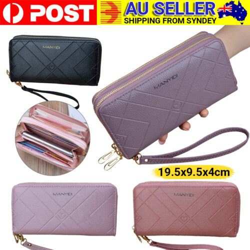 PU Leather Wallet Women Fashion Long Purse Card Phone Holder Case Clutch Handbag