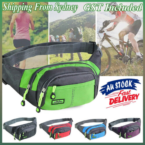 Fanny Pack Zip Pouch Men/Women Handy Belt Hiking Climbing Sport Bum Waist Bag AU