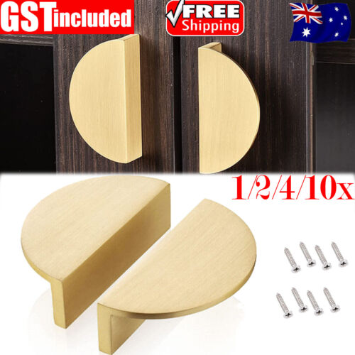 1-10x Half Moon Cabinet Pull Cupboard Door Handles Semi Circle Drawer Knob Decor - Lets Party
