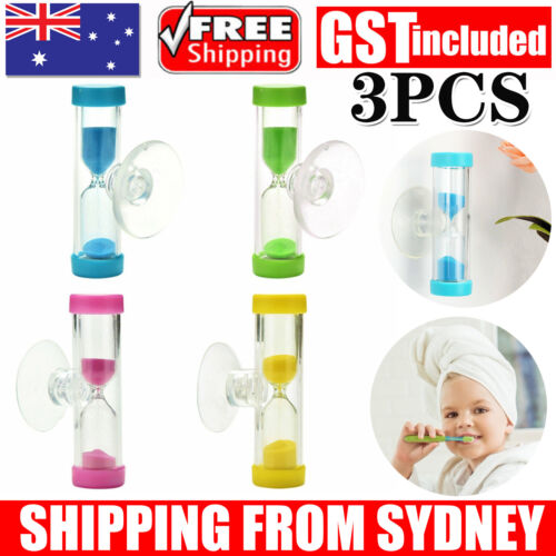 3pcs Sandglass Hourglass for Tooth Brushing Shower Timer Suction Cup Count Down