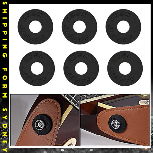 2PCS Guitar Strap Locks Blocks Anti Slip For Acoustic Electric Guitar Bass Black