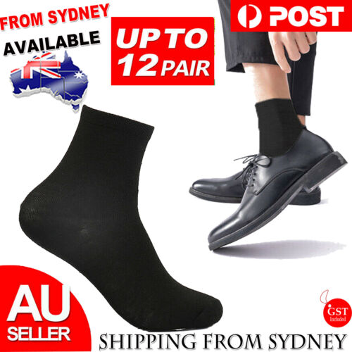 Bamboo Socks Quarter Heavy Duty Work Socks Summer Work Black Socks Thick 12 pair