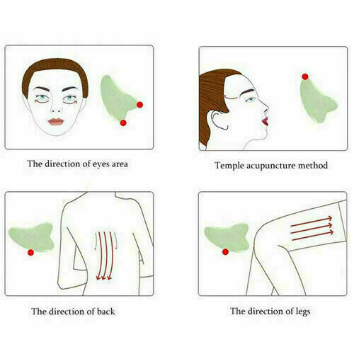 Natural Guasha Facial Jade Face Body Gua Sha Board Massager Face Tool AU