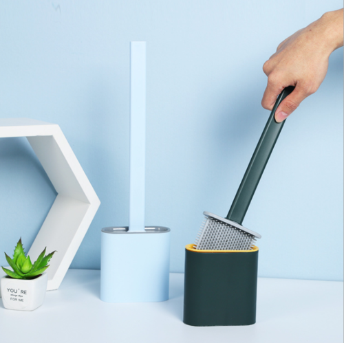 Bathroom Silicone Bristles Toilet Brush with Holder Creative Cleaning Brush Set - Lets Party