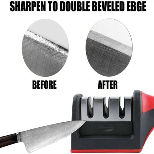 1-2PCS Knife Sharpener 3 Stage Kitchen Sharp Knives Sharpening Tool 2Styles AU