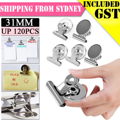 Office Magnetic Bulldog Clips Memo Note Holder Magnet Message Clip AUS
