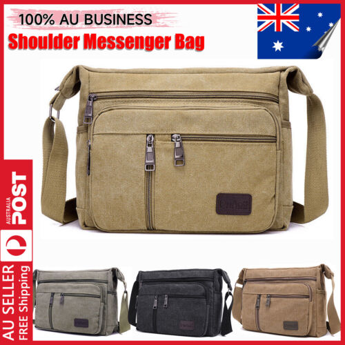 Man's Bags Men's Crossbody Retro Shoulder Messenger Bag Satchel Travel Canvas