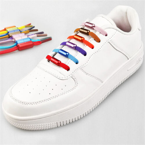 4 Pairs No Tie Shoelaces Elastic Locked Shoe Lace Lazy Laces Sports Kids Adults