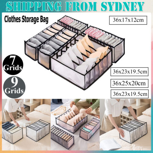 Mesh Storage Bag Divider Clothes Organizer Underwear Sock Jeans Drawer Foldable - Lets Party