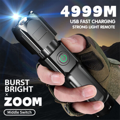 Waterproof USB Rechargeable 990000LM CREE LED Tactical Flashlight Torch Zoomable