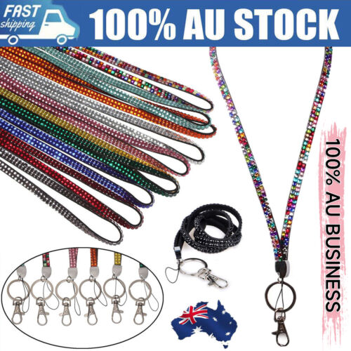 Rhinestone Lanyard Neck Strar ID Card Holder Key Case Name Badge Wallet ID card