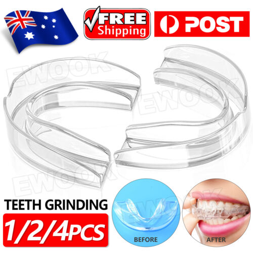 4x Teeth Grinding Mouthguard Mouth Guard Night Bruxism Clenching Sleeping Dental - Lets Party