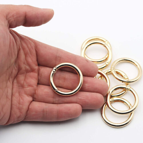 10Pcs Metal Spring O-Ring Buckles Clips Carabiner Bag Belt Gate Snap Hooks 33MM