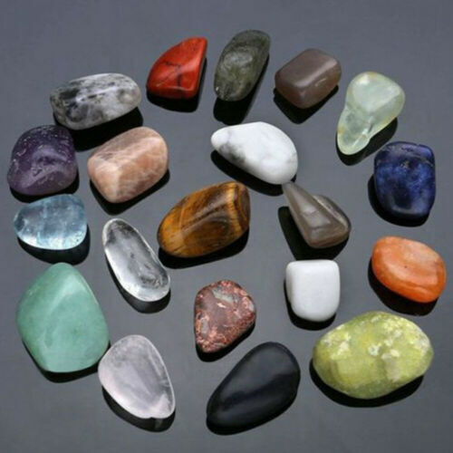 20x Crystal Gemstone Polished Healing Chakra Stone Collection Display Set AU