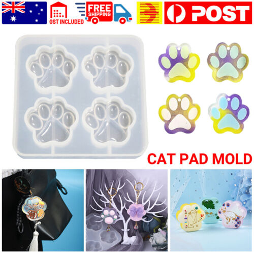 Silicone Keychain Jewelry Tag DIY Epoxy Mould Cat Paw Mold Resin Casting Mold