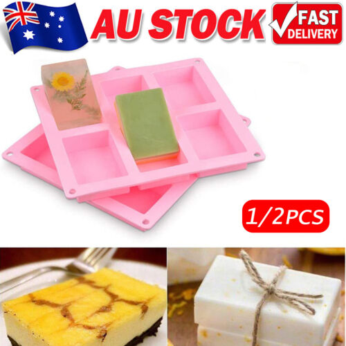 Silicone Soap Mould DIY Handmade Soap Making Rectangle Shape Molds AU