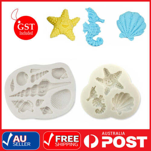 Shells Liquid Seashell Mould Fondant Chocolate Cake Silicone Molds 3D Beach