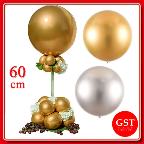 Giant 60cm Chrome Metallic Balloons Wedding Birthday Party Balloon Decoration AU
