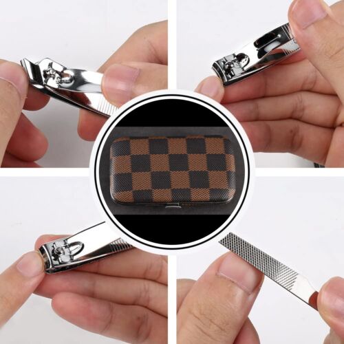 10Pcs Manicure Pedicure Stainless Nail Clippers Kit Set Cuticle Grooming Case AU