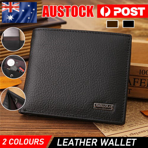 Mens Genuine Leather Wallet Coin Purse Wallet Multiple Card Slots Cowhide New AU