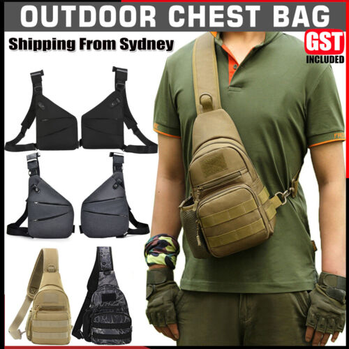 Man Shoulder Backpack Chest Bag Small Sling Cross Body Satchel Bag Outdoor AUS