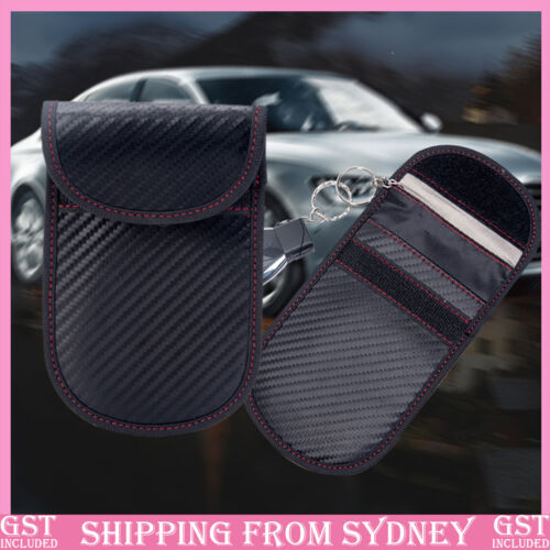2X Car Key Signal Blocker Case Faraday Cage Fob Pouch Keyless RFID Blocking Bag