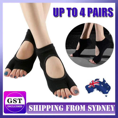Yoga Socks Dance Ballet Pilates Toeless Non Slip Grip Cotton Socks Women Fitness